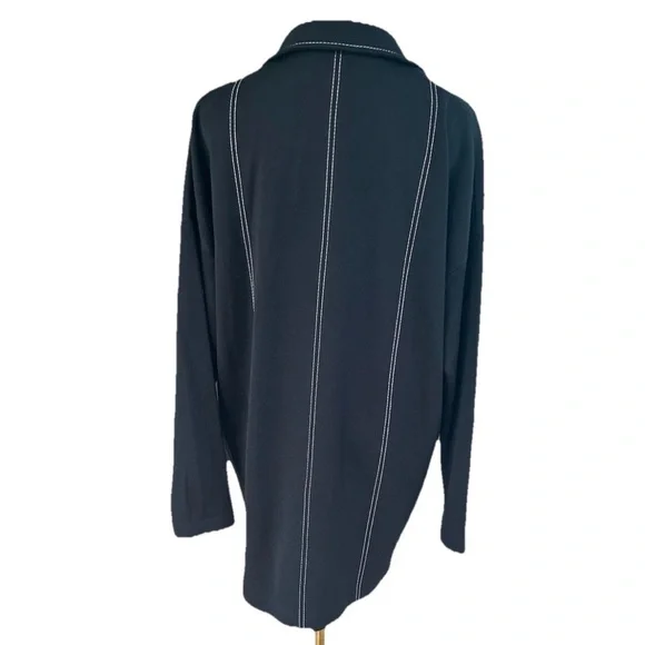 St. John Black Wool Blend One Button SingleJacket Size Small - Picture 7 of 12